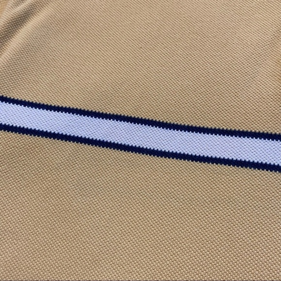 Vintage Retro IZOD Jeans Striped Cotton Rugby Shirt Yellow Gold Size Large - Picture 9 of 12